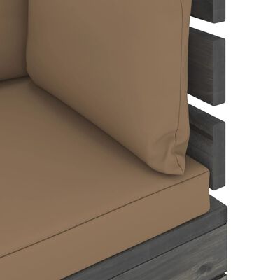 vidaXL 4 pcs conjunto lounge de paletes + almofadões madeira de pinho