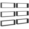 vidaXL Estantes parede c&uacute;bicas 6 pcs contr. 80x15x26,5 cm cinza brilh.