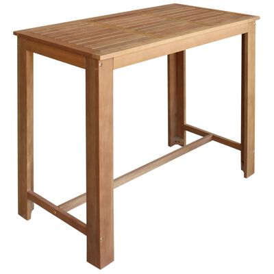 vidaXL Conjunto mesa e bancos de bar 5 pcs madeira de acácia maciça