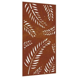 vidaXL Decora&ccedil;&atilde;o p/ muro de jardim 105x55 cm a&ccedil;o corten design folhas
