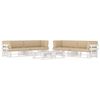 vidaXL 6 pcs conj. lounge paletes + almofad&otilde;es pinho impregnado branco
