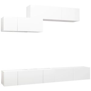 vidaXL 6 pcs conjunto de m&oacute;veis de TV derivados de madeira branco