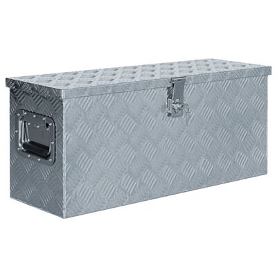 vidaXL Caixa de alumínio 76,5x26,5x33 cm prateado