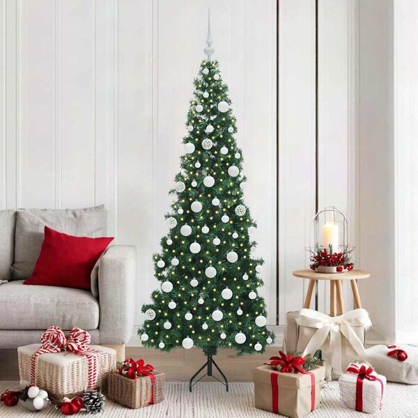 vidaXL &Aacute;rvore de Natal artificial de canto Verde 180 cm PVC e Metal