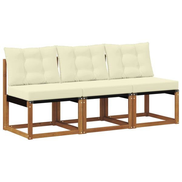 vidaXL 3 Pe&ccedil;a Sof&aacute; do Meio para Exterior