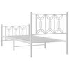 vidaXL Estrutura de cama com cabeceira e pés 90x200 cm metal branco