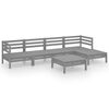vidaXL 6 pcs conjunto lounge de jardim pinho maci&ccedil;o cinzento