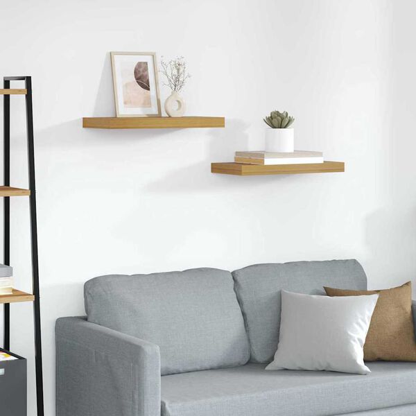 vidaXL Prateleira de Parede 2 pcs Bege 50 x 23 x 4 cm