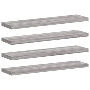 vidaXL Prateleiras de parede 4pcs derivados de madeira cinzento sonoma