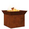 vidaXL Fire Pit Ferro Enferrujado 50 x 50 x 40 cm A&ccedil;o corten