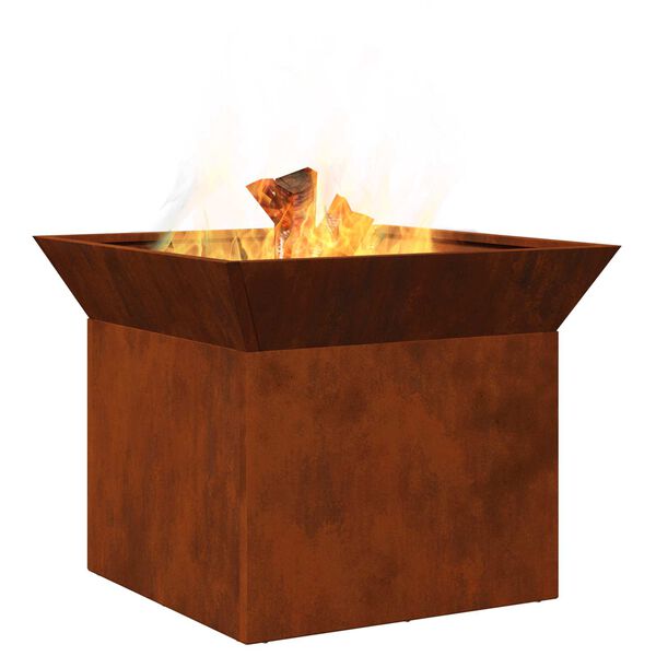 vidaXL Fire Pit Ferro Enferrujado 50 x 50 x 40 cm A&ccedil;o corten
