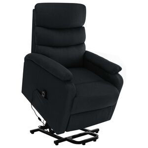 vidaXL Poltrona de massagens elevat&oacute;ria tecido preto