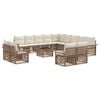 vidaXL Conjunto de Sof&aacute; de Jardim 14 pcs Bege e Branco Creme vime PE