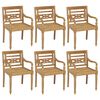 vidaXL Cadeiras Bat&aacute;via 6 pcs madeira de teca maci&ccedil;a