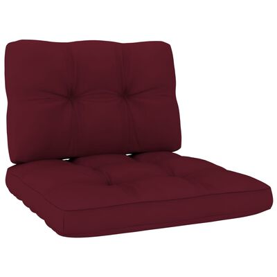 vidaXL Cadeira de jardim c/ almofadões vermelho tinto pinho impregnado