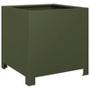 vidaXL Vaso/floreira de jardim 40x40x40 cm a&ccedil;o verde azeitona