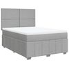 vidaXL Cama com molas/colch&atilde;o 160x200 cm tecido cinzento-claro