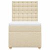 vidaXL Cama com molas/colch&atilde;o 80x200 cm tecido cor cr&egrave;me