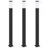 vidaXL Lumin&aacute;rias de poste, 3 unidades, 110 cm, pretas, IP44