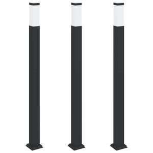 vidaXL Lumin&aacute;rias de poste, 3 unidades, 110 cm, pretas, IP44