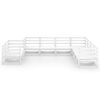 vidaXL 9 pcs conjunto lounge de jardim pinho maci&ccedil;o branco