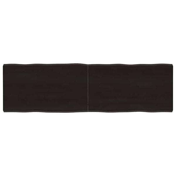 vidaXL Tampo de mesa com bordas vivas maci&ccedil;o tratado castanho-escuro