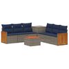 vidaXL Conjunto de Sof&aacute;s 8 unid. Cinza e Azul Marinho