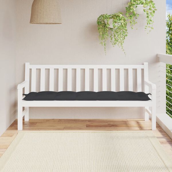 vidaXL Almofadão p/ banco de jardim 180x50x7 cm tecido oxford preto