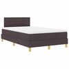 vidaXL Cama Box com colch&atilde;o Marrom Escuro 120 x 200 cm tecido