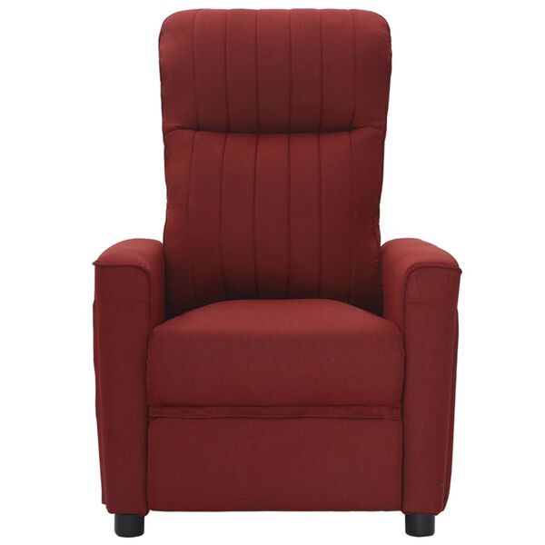 vidaXL Poltrona de massagens el&eacute;trica reclin&aacute;vel tecido vermelho tinto