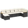 vidaXL 7 pcs conjunto de sof&aacute;s p/ jardim c/ almofad&otilde;es vime PE preto
