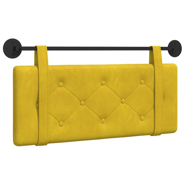 vidaXL Cabeceira Suspensa Amarelo 110 x 55 x 5 cm Veludo