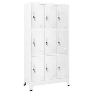 vidaXL Cacifo com 9 compartimentos a&ccedil;o 90x45x180 cm cinzento