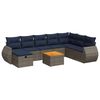 vidaXL 9 pcs conjunto sof&aacute;s p/ jardim com almofad&otilde;es vime PE cinzento