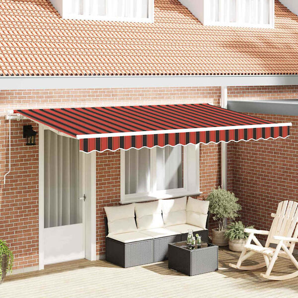 vidaXL Toldo Retr&aacute;til Manual Laranja 400 x 200 cm tecido