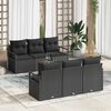 vidaXL Conjunto de Sof&aacute; de Jardim 7 pcs Preto vime PE