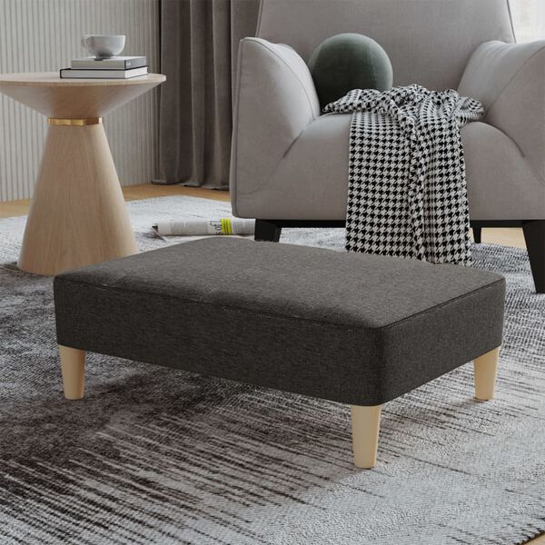 vidaXL Apoio de p&eacute;s 78x56x32 cm tecido cinzento-escuro