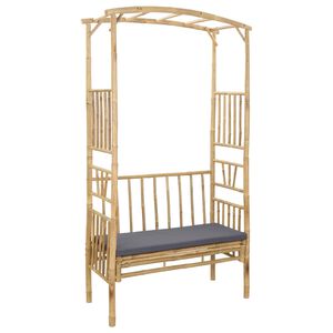 vidaXL Arco de Jardim com Banco Natural 115 x 50 x 205 cm Bambu