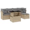vidaXL 6 pcs conjunto de sof&aacute;s p/ jardim com almofad&otilde;es vime PE bege