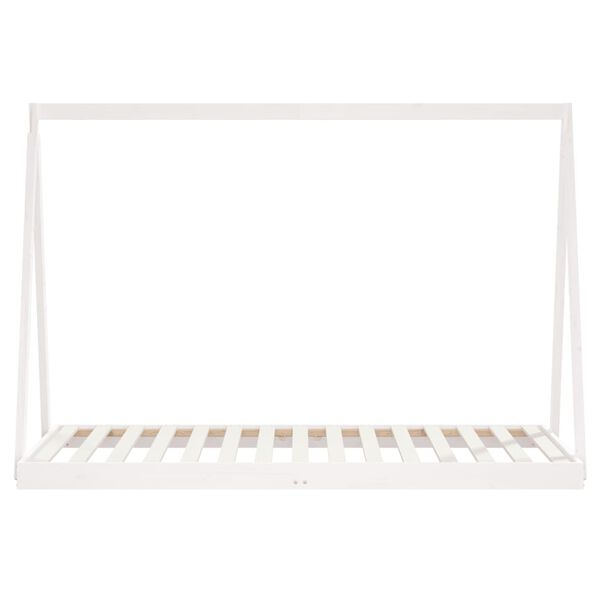 vidaXL Estrutura de cama infantil 90x190 cm pinho maciço branco