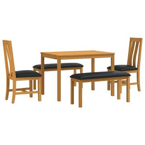 vidaXL Conjunto de sala de jantar 5 unid. Preto