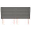 vidaXL Cabeceira cama c/ abas tecido 203x23x118/128 cm cinzento-escuro