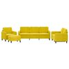 vidaXL 4 pcs conjunto de sofás veludo amarelo
