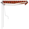 vidaXL Toldo retr&aacute;til manual com LED 3,5x2,5 m laranja e castanho