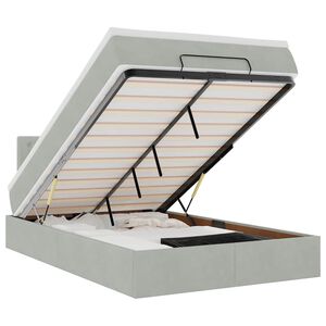 vidaXL Cama otomana com colch&atilde;o cinza claro 120x190 cm Veludo