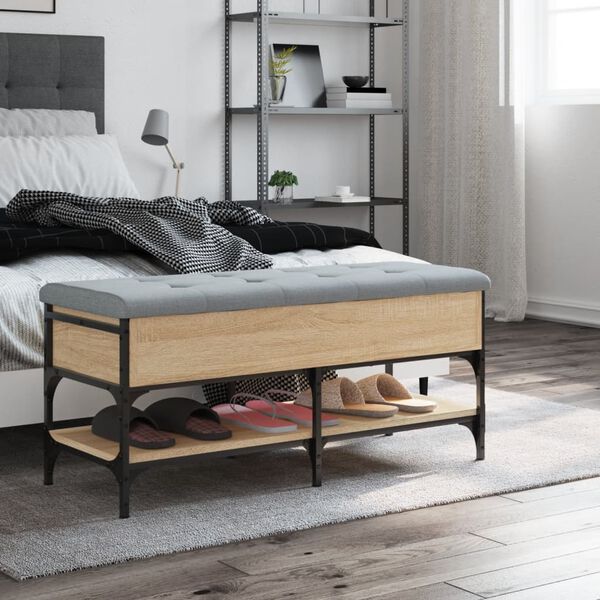 vidaXL Banco sapateira 102x42x45 cm derivados madeira carvalho sonoma