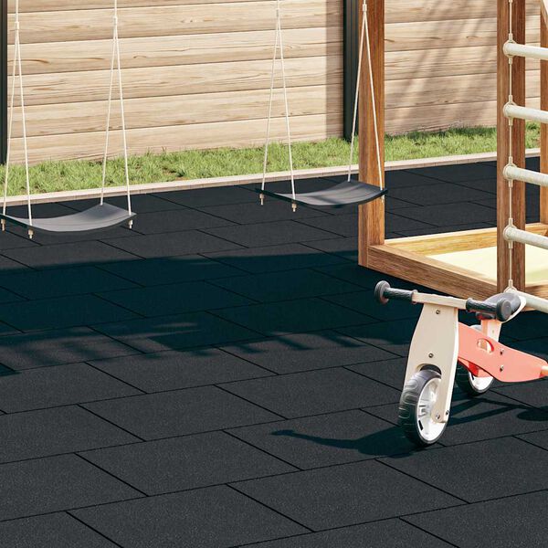 vidaXL Ladrilhos prote&ccedil;&atilde;o contra quedas 18 pcs borracha 50x50x3cm preto