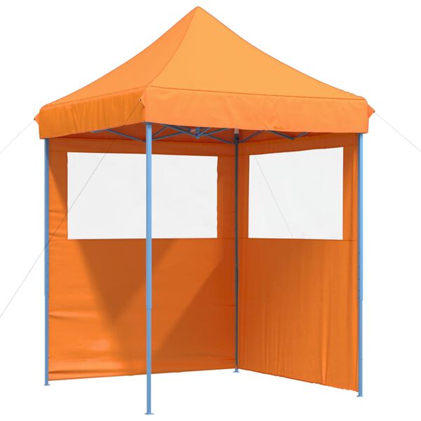 vidaXL Tenda para festas pop-up dobr&aacute;vel c/ 2 paredes laterais laranja