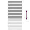 vidaXL Cortina Zebra 40,9x100 cm, Largura do tecido 36,7 cm, cinza