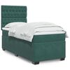 vidaXL Cama com molas/colch&atilde;o 100x200 cm veludo verde-escuro